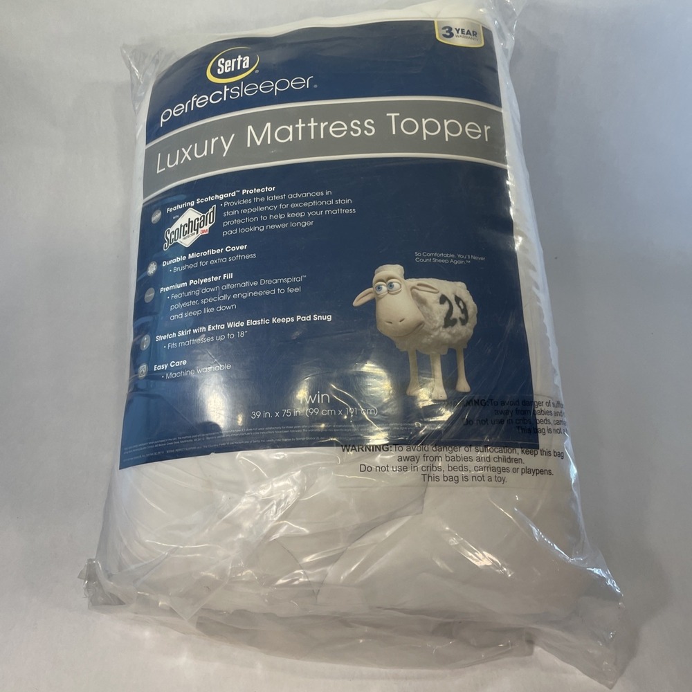 Serta Perfectsleeper Luxury Mattress Topper Twin 39 X 75"